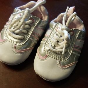 ⚘4 for $24⚘Baby girl shoes, pink white and silver